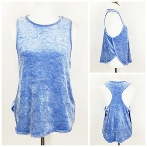 Intimately Free People Womens Top Sz M Blue Velour